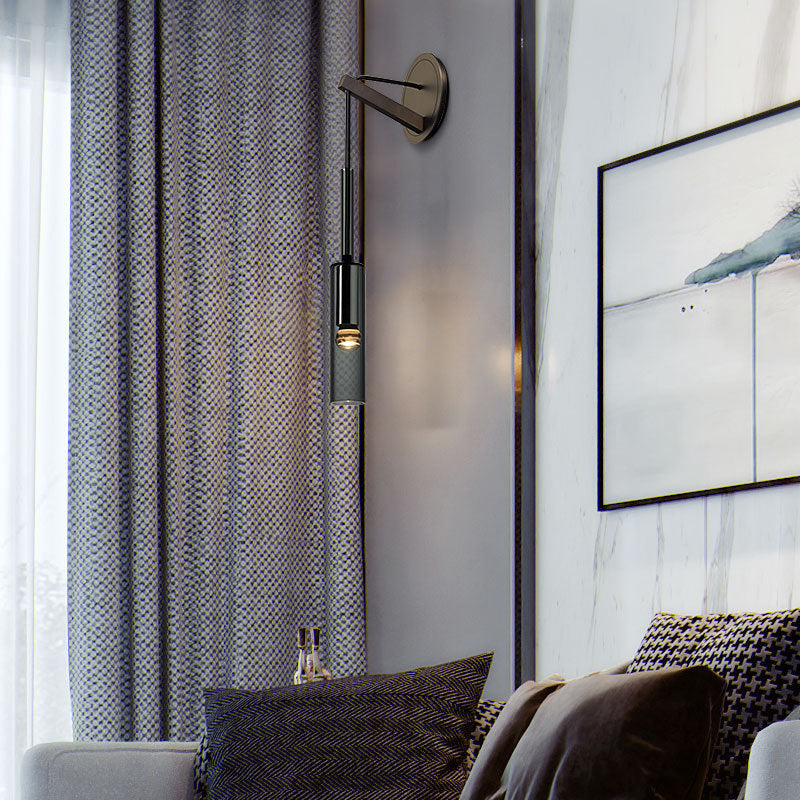 Modern Wandlampe Glas Schwarz Schlafzimmer