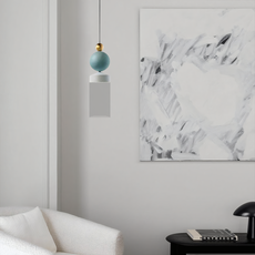 Modern Pendelleuchte LED Quaste Grau/Blaue Metall Schlafzimmer