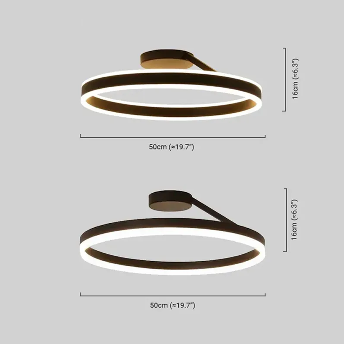 Modern Deckenleuchte LED Ring Schwarz Acryl Esszimmer