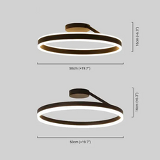 Modern Deckenleuchte LED Ring Schwarz Acryl Esszimmer