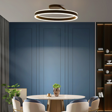 Modern Deckenleuchte LED Ring Schwarz Acryl Esszimmer