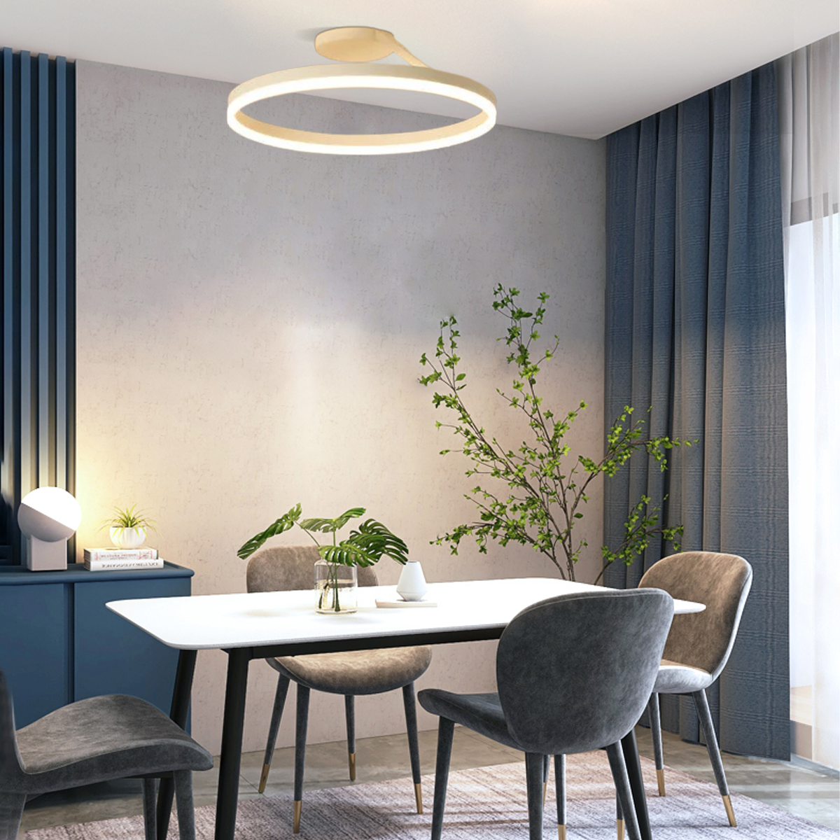 Modern Deckenleuchte LED Ring weiss Acryl Esszimmer