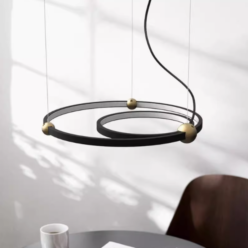 Modern Pendelleuchte Metall Acryl Schwarz Wohnzimmer
