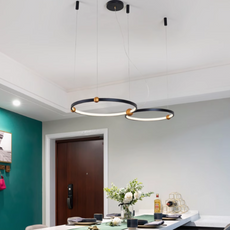 Modern Pendelleuchte Metall Acryl Schwarz Wohnzimmer