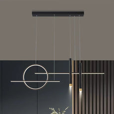 Minimalistisch Pendelleuchte Metall Gold/Schwarz Esszimmer