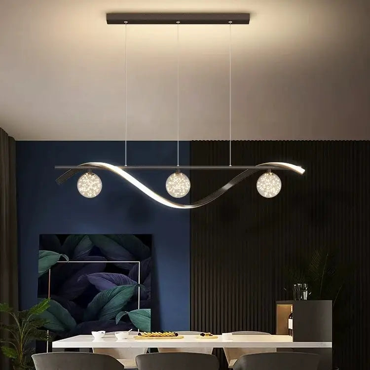 Schwarz metall-Kronleuchter für Esszimmer