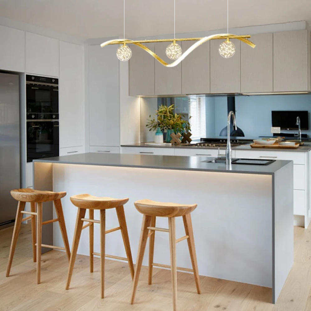 Modern Gold metall-Pendelleuchte für Esszimmer