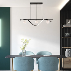 Schwarzer Metallkronleuchter für Esszimmer
