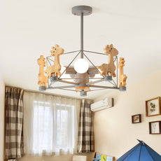 Modern Pendelleuchte Holz Rosa Kinderzimmer