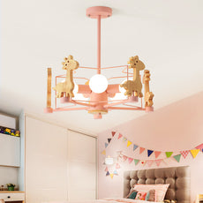 Modern Pendelleuchte Holz Rosa Kinderzimmer