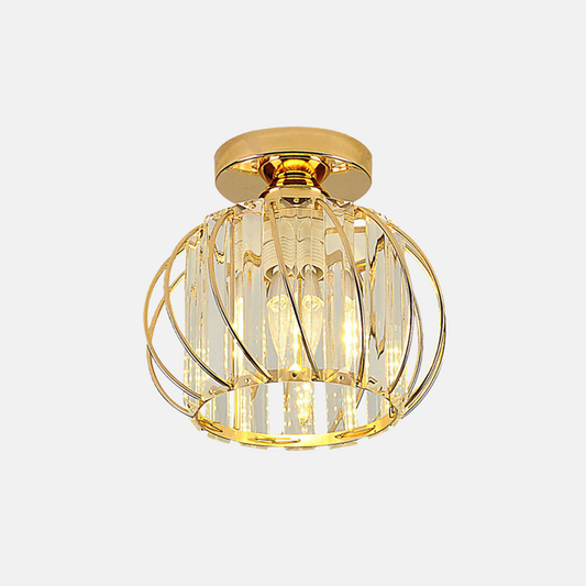 Moderne Deckenleuchte Schwarz/Gold Metall Laterne Flur