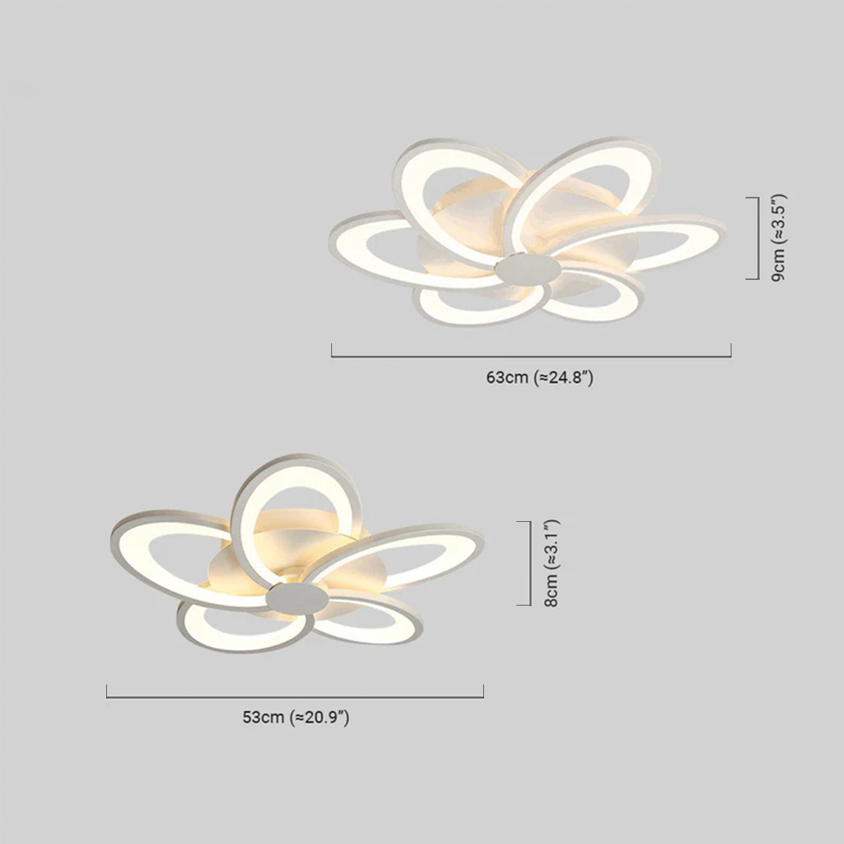 Modern Deckenleuchte LED Blumen Milchig Weiß Metall Wohnzimmer