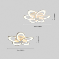 Modern Deckenleuchte LED Blumen Milchig Weiß Metall Wohnzimmer