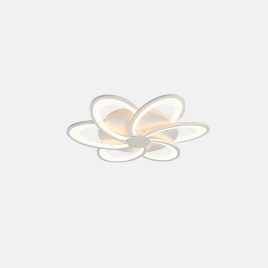Modern Deckenleuchte LED Blumen Milchig Weiß Metall Wohnzimmer