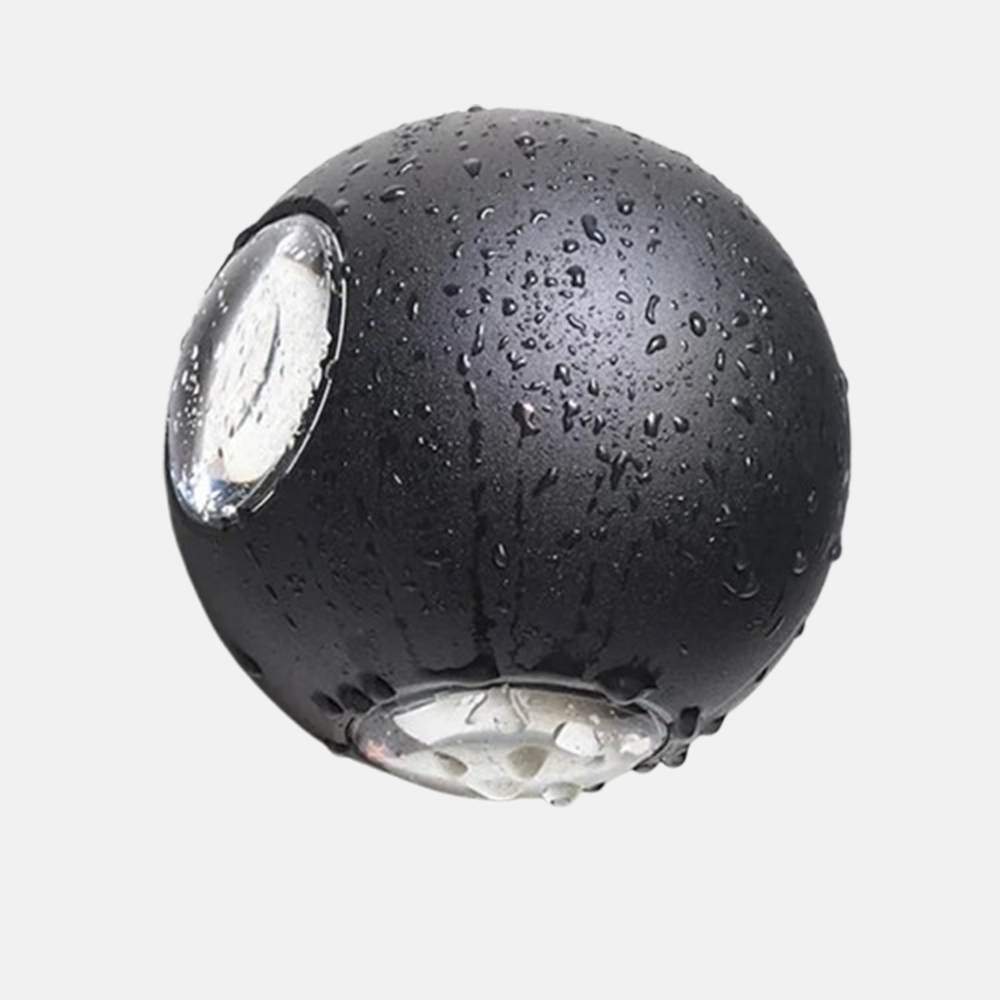 Modern Außenwandleuchte LED Kugel Metall Schwarz Garten/Terrasse 