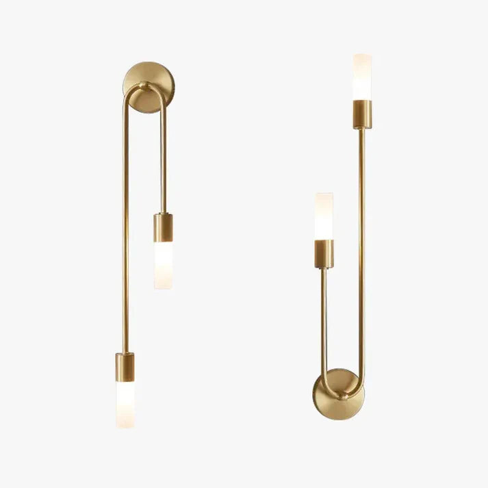 Moderne Wandleuchte LED 2 Flammig Gold Metall Schlaf/Wohnzimmer