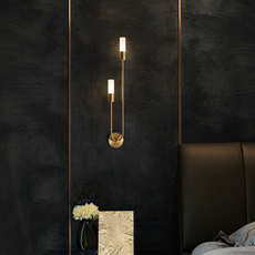 Moderne Wandleuchte LED 2 Flammig Gold Metall Schlaf/Wohnzimmer