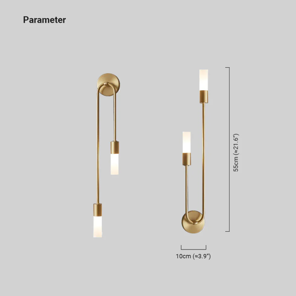 Moderne Wandleuchte LED 2 Flammig Gold Metall Schlaf/Wohnzimmer