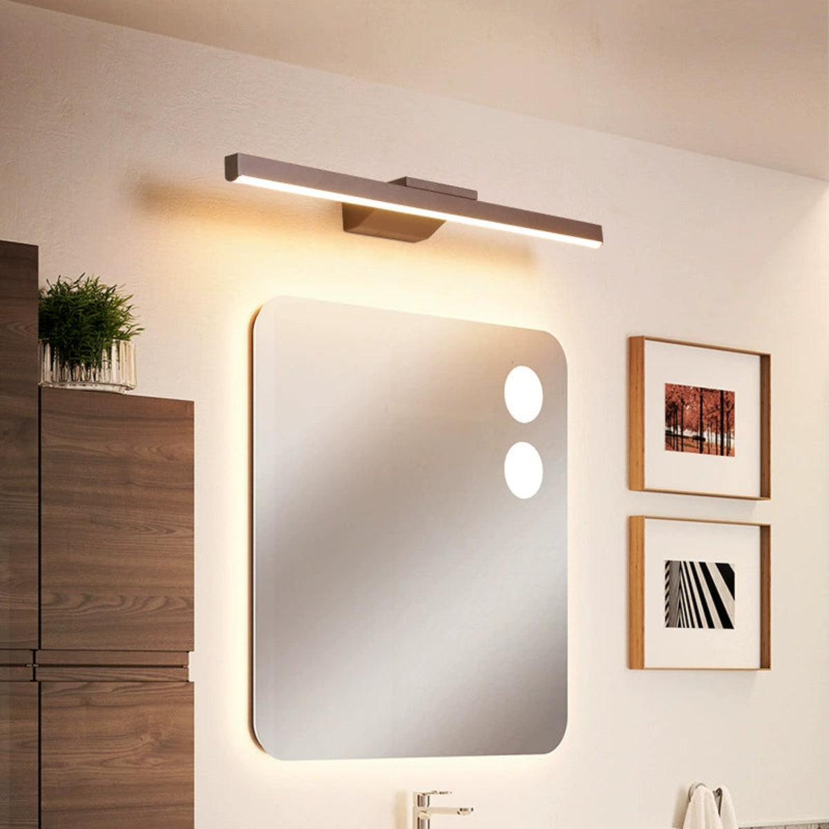 Minimalistisch Wandlampe Kieselgel Braun Badezimmer