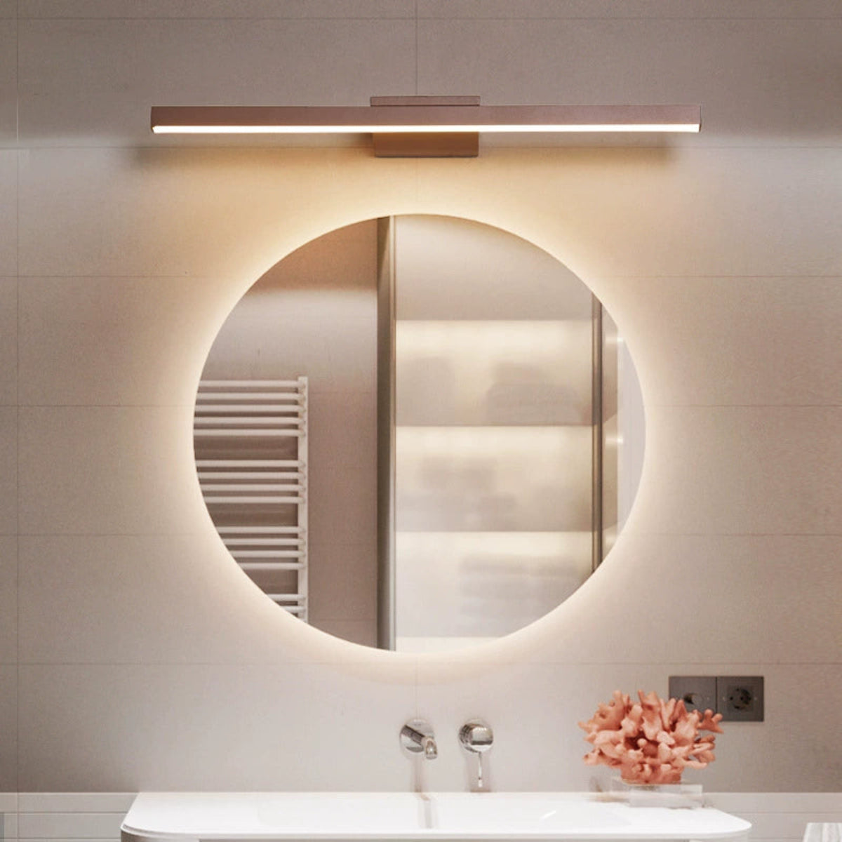 Minimalistisch Wandlampe Kieselgel Braun Badezimmer