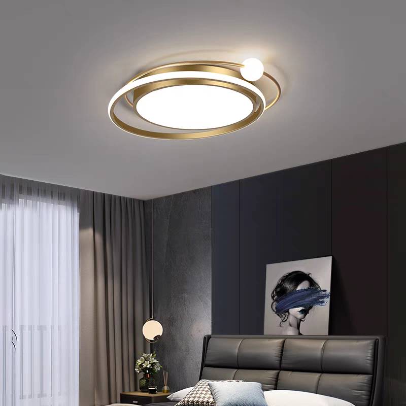Modern Deckenleuchte Metall Gold Wohnzimmer