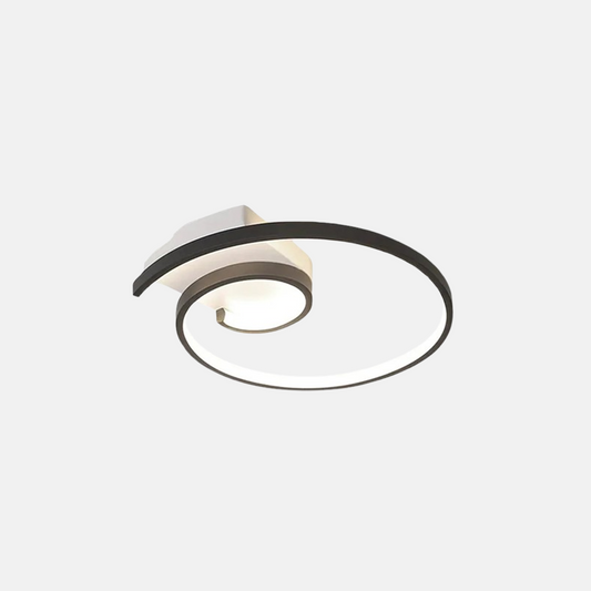 Modern Deckenleuchte LED Ring Metall Schwarz/Weiß Schlaf/Wohnzimmer