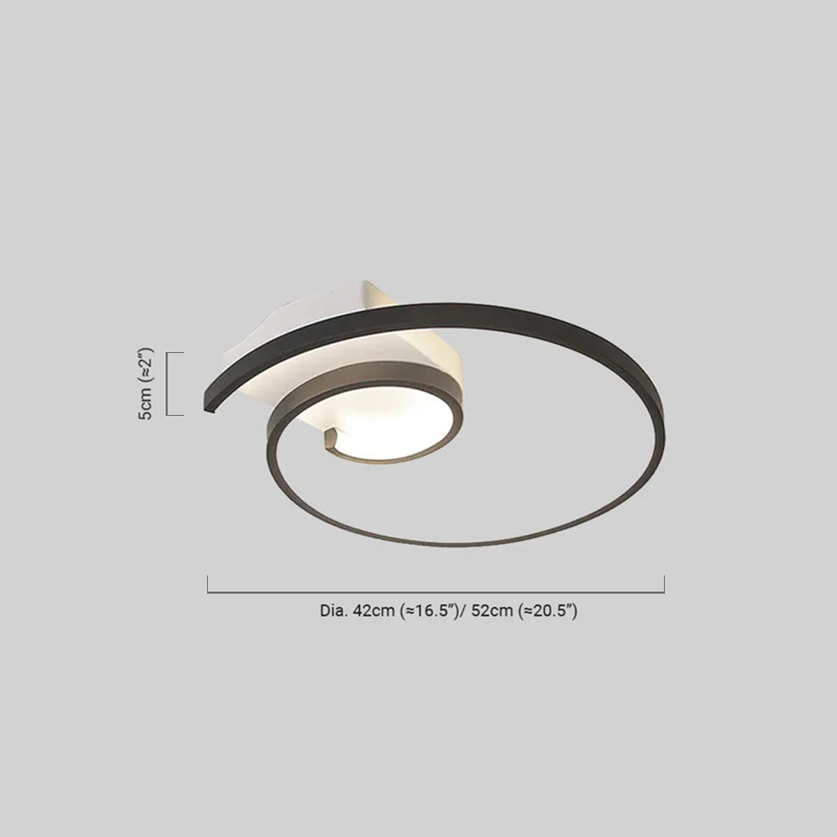 Modern Deckenleuchte LED Ring Metall Schwarz/Weiß Schlaf/Wohnzimmer