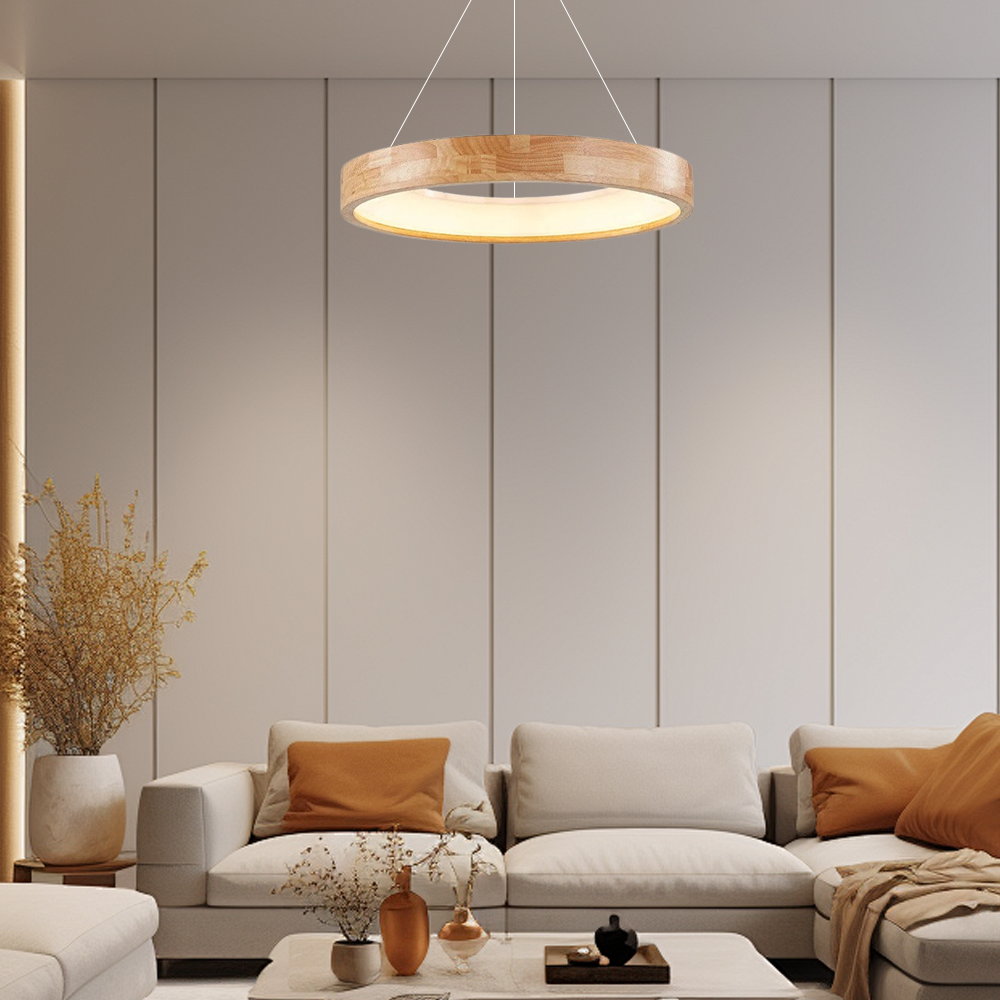 Art Deco Pendelleuchte LED Holz Unregelmäßig Wohnzimmer