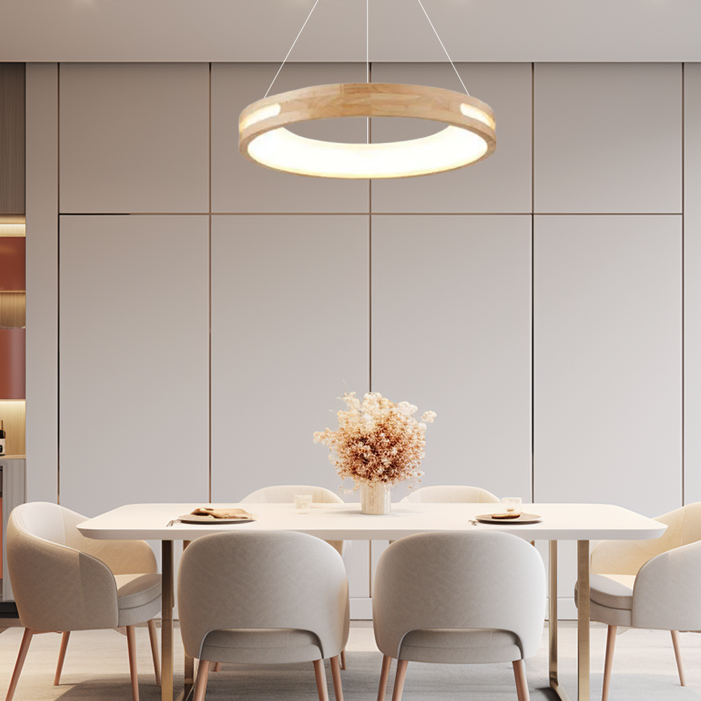 Art Deco Pendelleuchte LED Holz Unregelmäßig Wohnzimmer