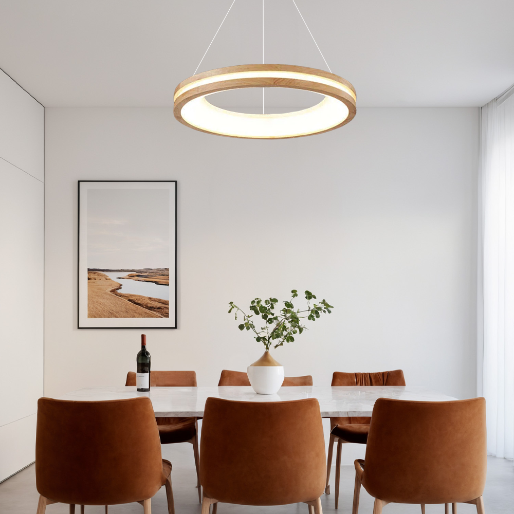 Art Deco Pendelleuchte LED Holz Unregelmäßig Wohnzimmer