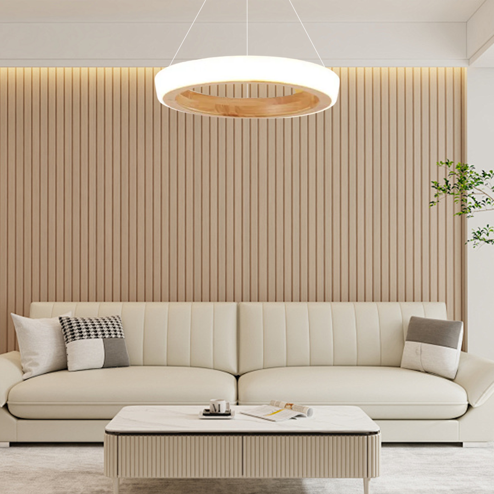 Art Deco Pendelleuchte LED Holz Unregelmäßig Wohnzimmer