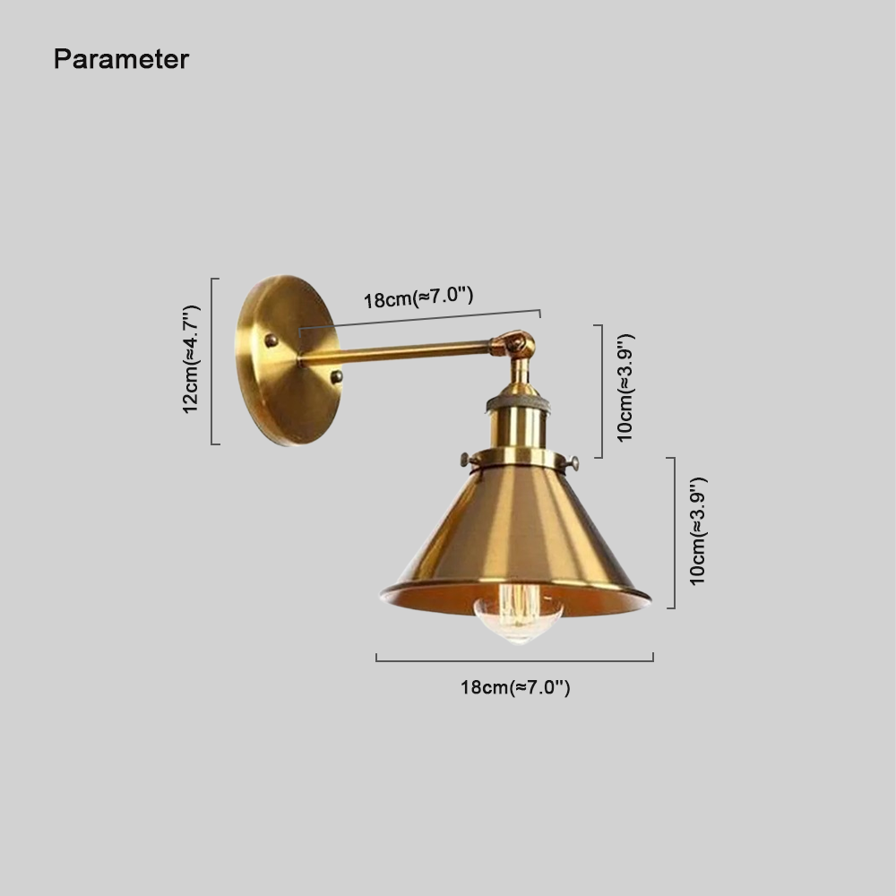 Industriell Wandlampe Metall Gold Schlafzimmer