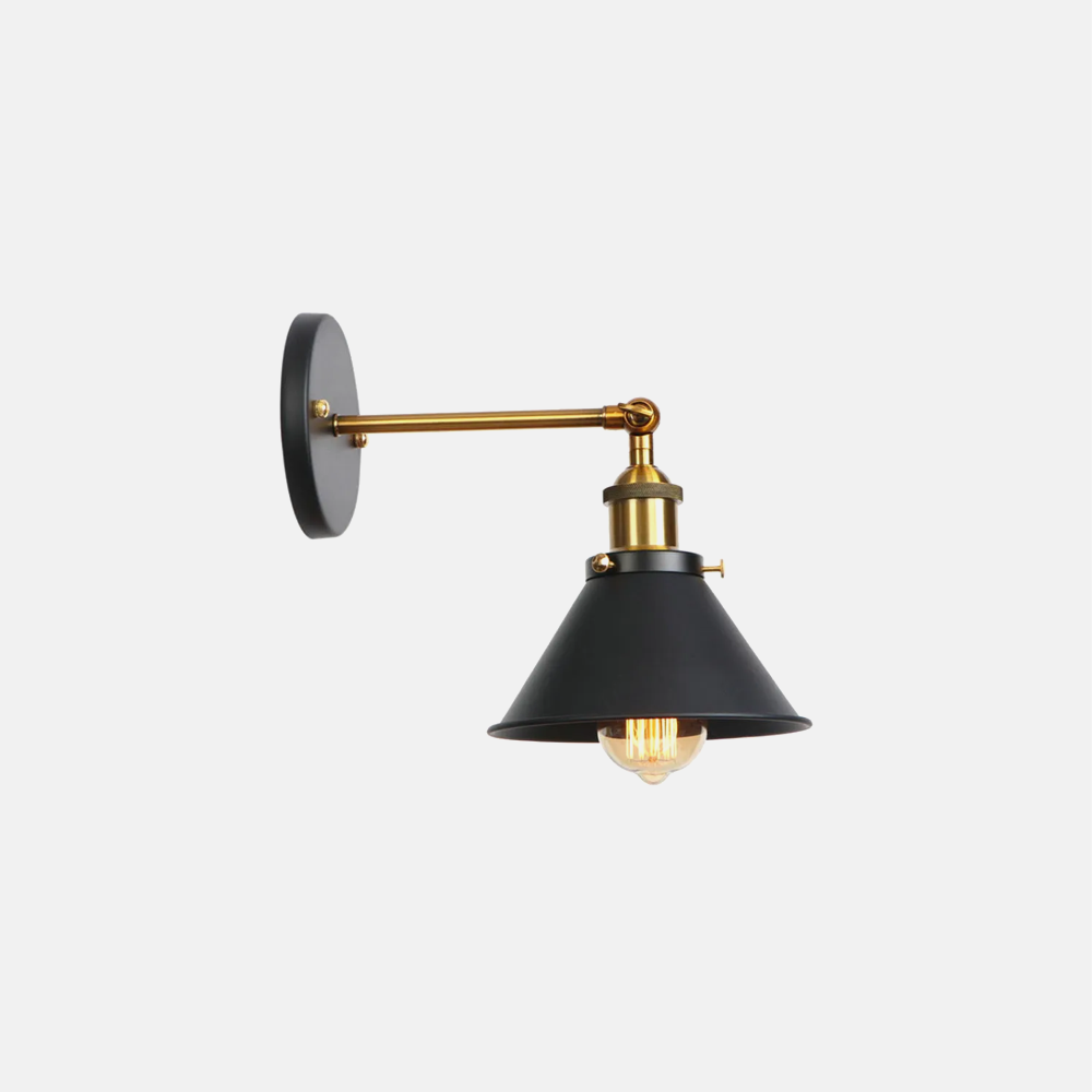 Industriell Wandlampe Metall Gold Schlafzimmer