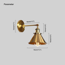Industriell Wandlampe Metall Gold Schlafzimmer