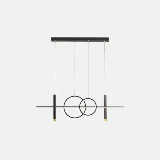 Minimalistisch Pendelleuchte Metall/Holz Schwarz Esszimmer