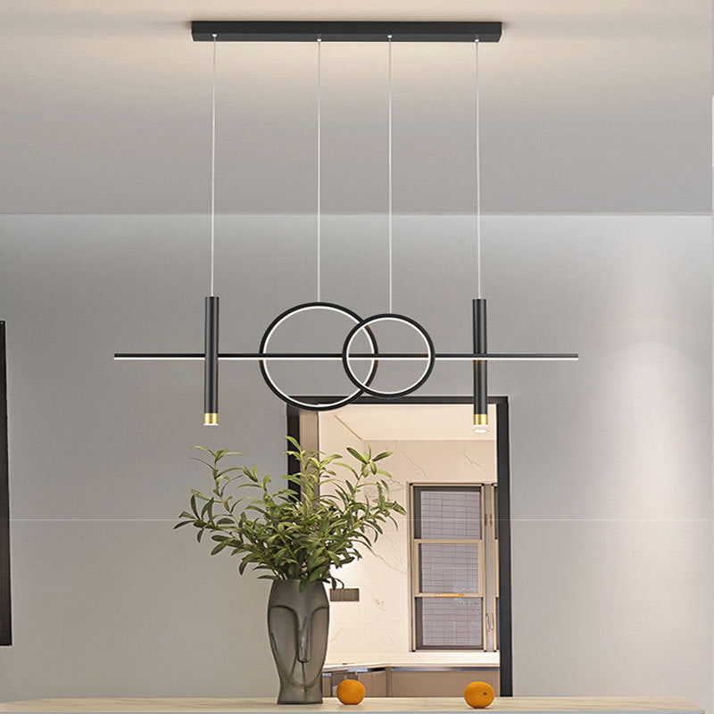 Minimalistisch Pendelleuchte Metall/Holz Schwarz Esszimmer
