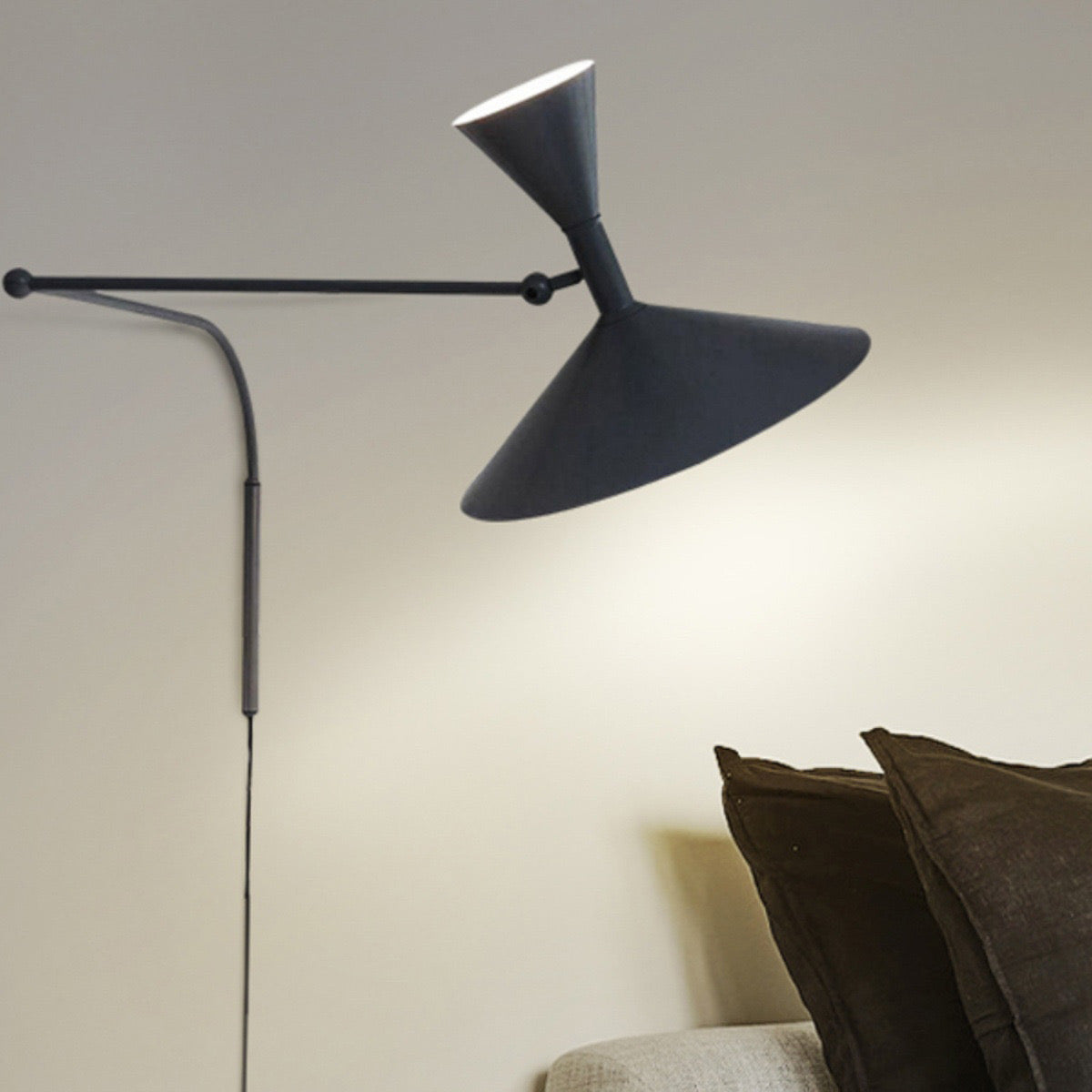 Modern Wandlampe Metall Schwarz Arbeitszimmer