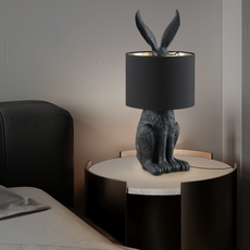 Art Deco Tischlampe LED Kaninchen Weiß Resin Schlafzimmer