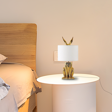 Art Deco Tischlampe LED Kaninchen Weiß Resin Schlafzimmer