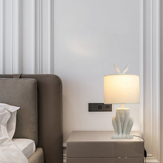 Art Deco Tischlampe LED Kaninchen Weiß Resin Schlafzimmer