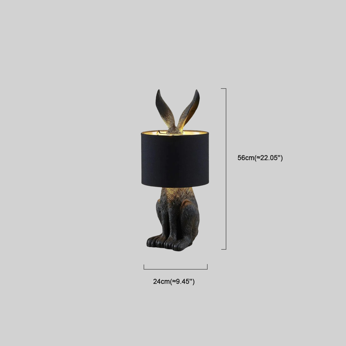 Art Deco Tischlampe LED Kaninchen Weiß Resin Schlafzimmer
