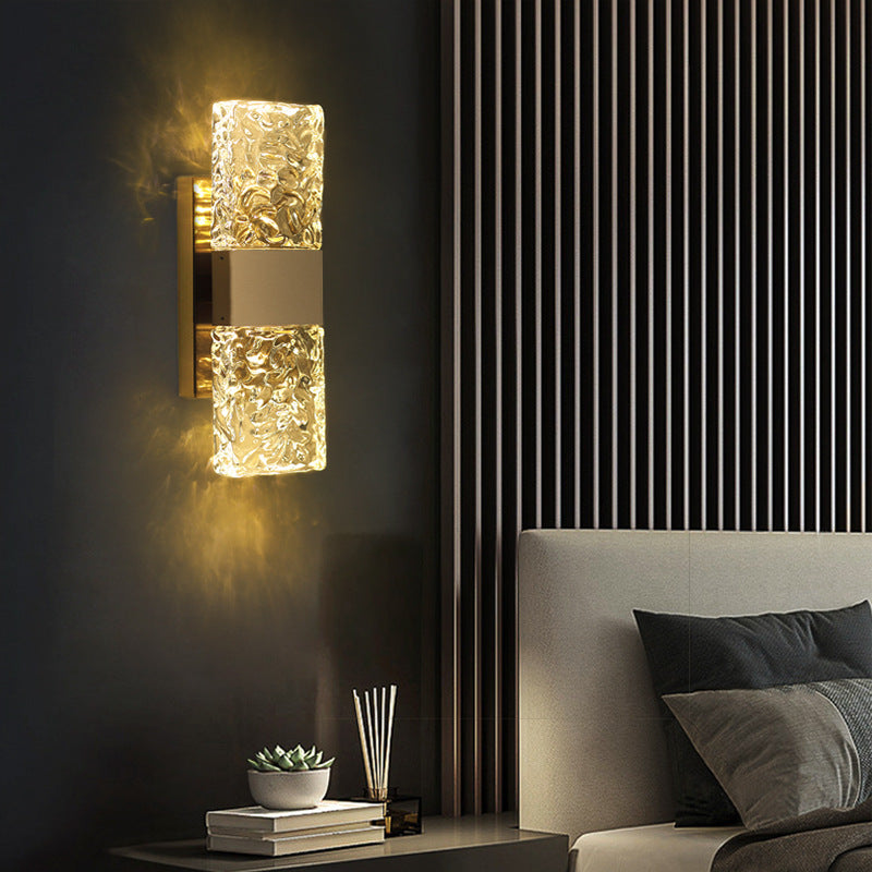 Modern Wandleuchte Metall/Acryl Gold Schlafzimmer