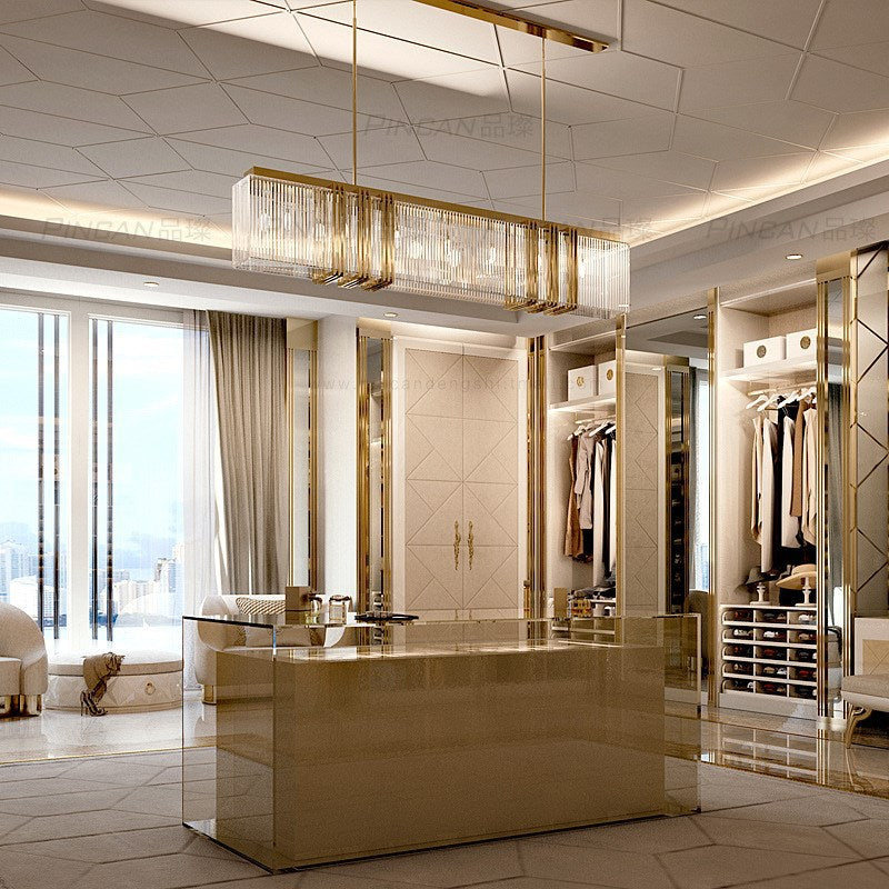 Modern Pendelleuchte Acryl Gold Wohnzimmer