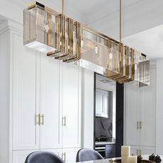 Geometrisch Pendelleuchte Acryl Gold Wohnzimmer