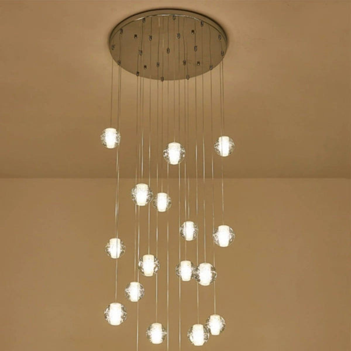 Modern Pendelleuchte Acryl Silber Schlafzimmer
