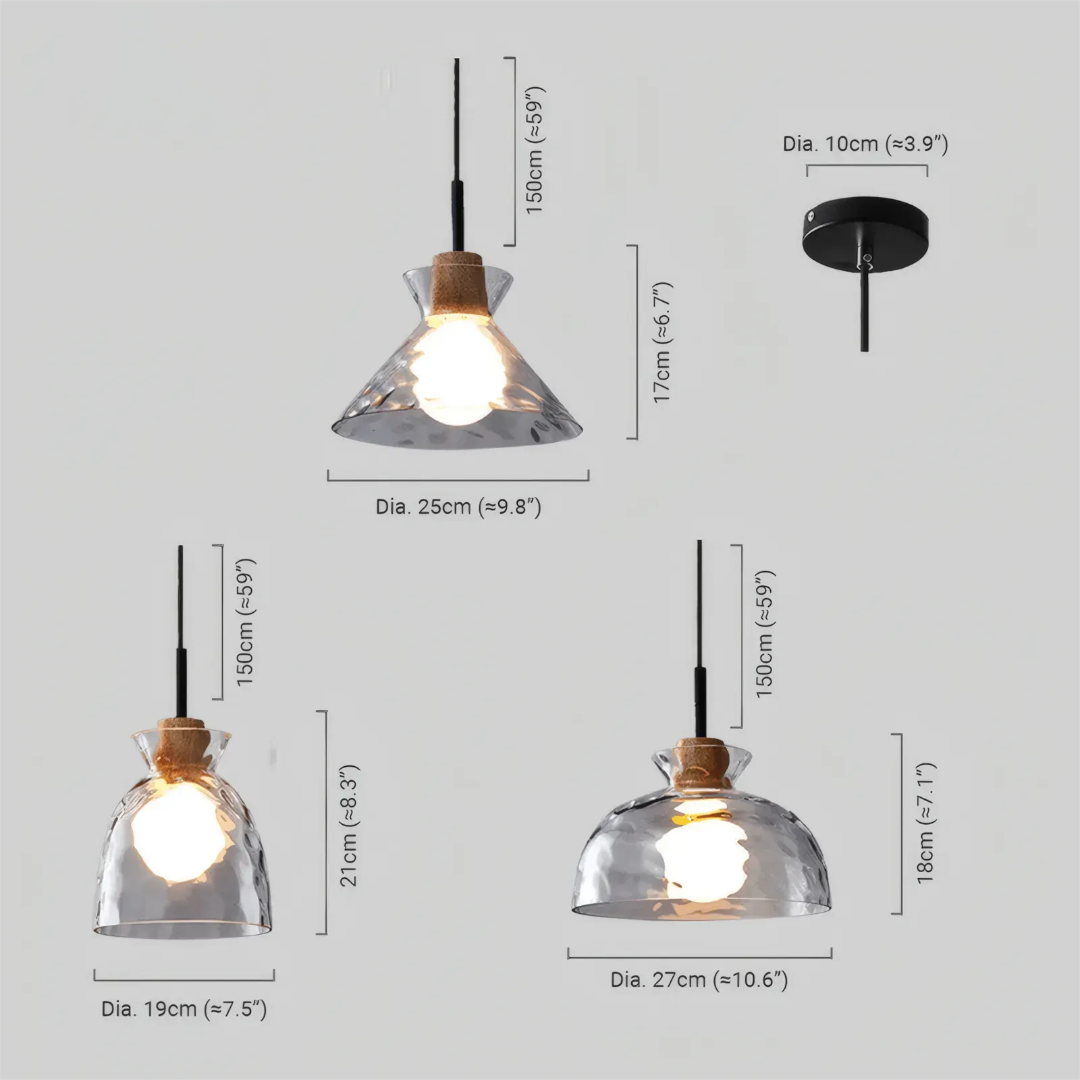 Modern Pendelleuchte Glas Klar Wohnzimmer