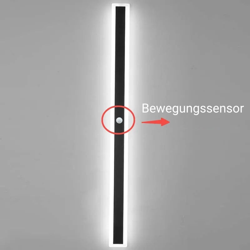 Minimalistisch Außenwandleuchte LED Sensor Linear Schwarz Metall Garten