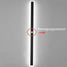 Minimalistisch Außenwandleuchte LED Sensor Linear Schwarz Metall Garten