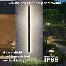Minimalistisch Außenwandleuchte LED Sensor Linear Schwarz Metall Garten