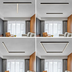 Minimalistisch Deckenleuchte LED Linear Schwarz Metall Flur/Wohnzimmer